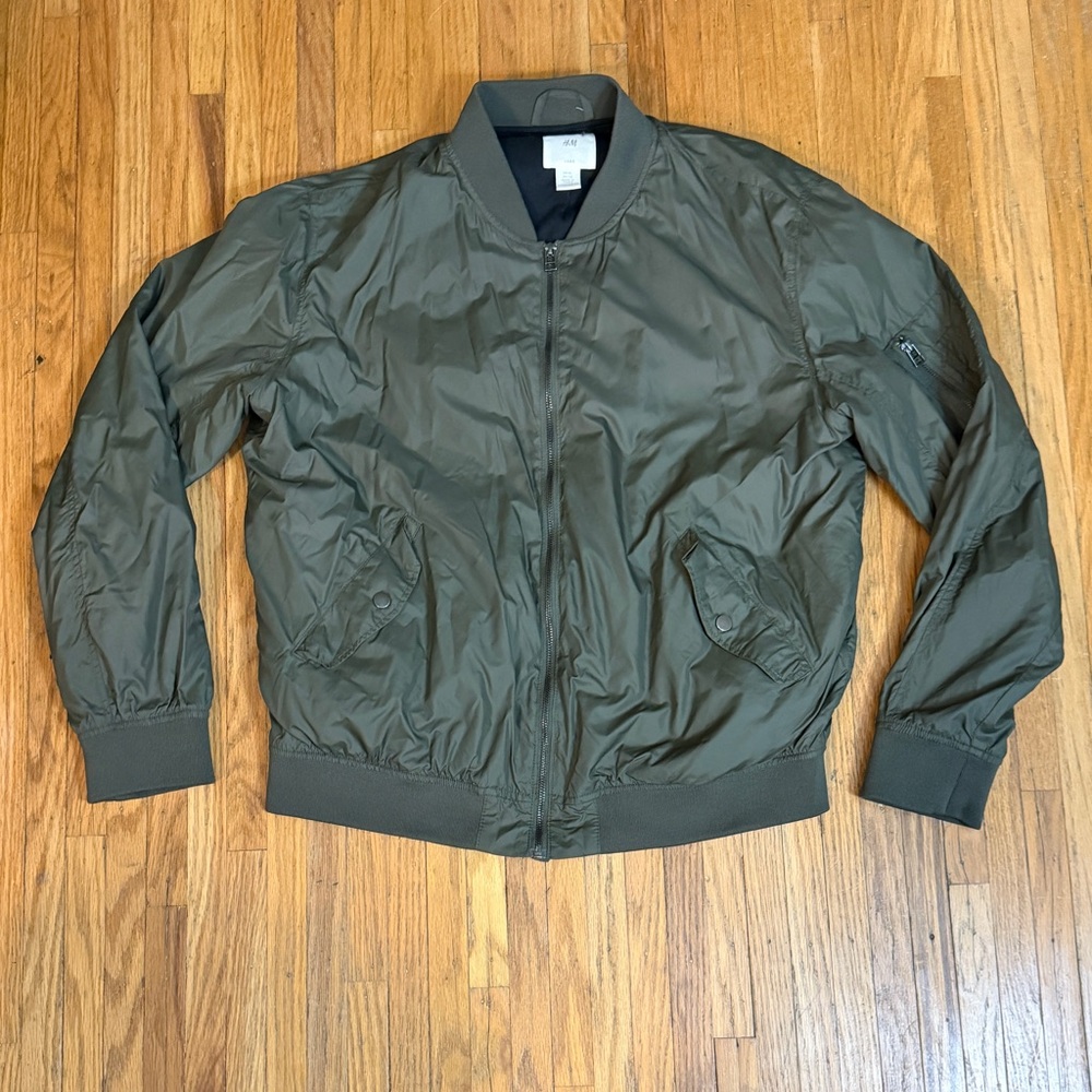 H&M Men's Green Bomber Jacket